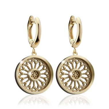 Gold St. Clare rosewindow small earrings