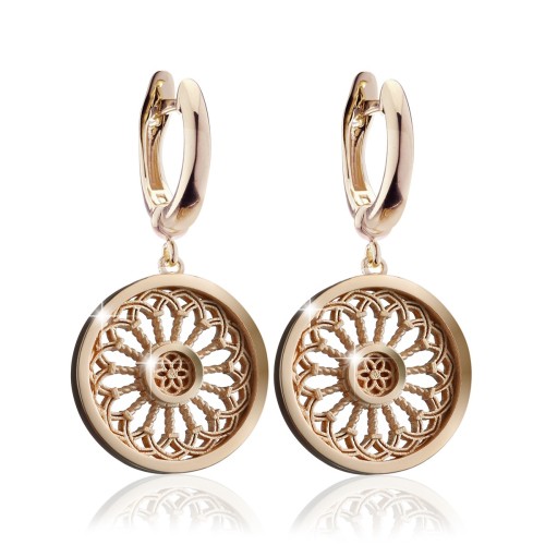 Gold St. Clare rosewindow small earrings