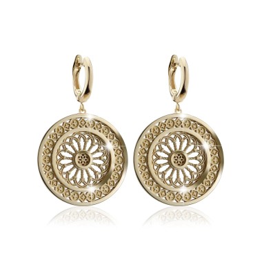 Gold St. Clare rosewindow medium earrings