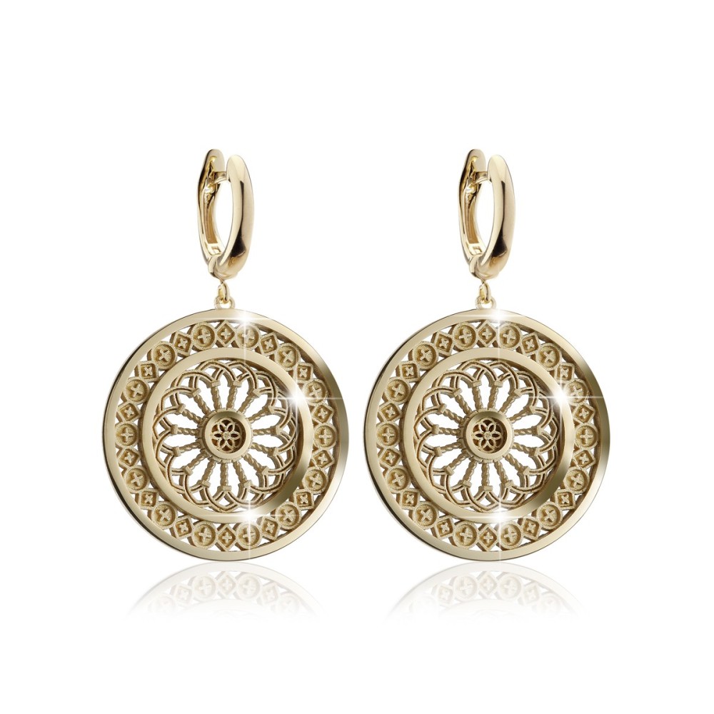 Gold St. Clare rosewindow medium earrings