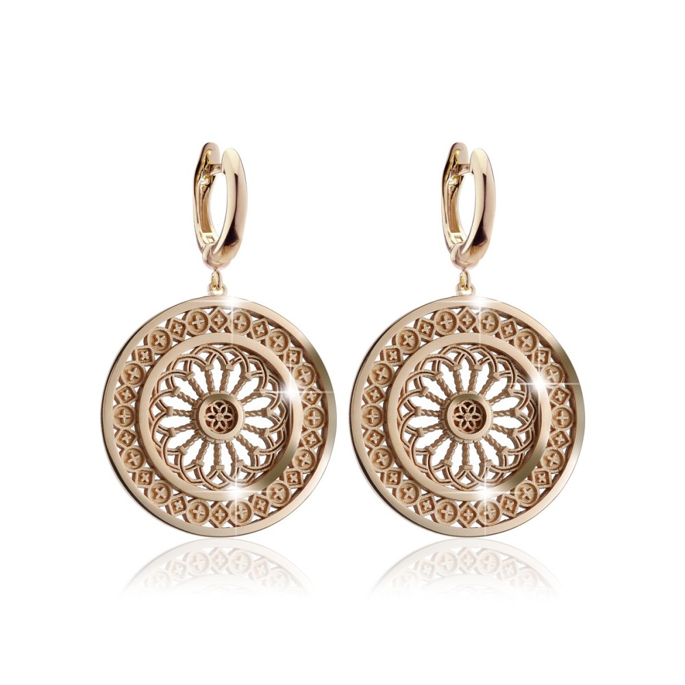 Gold St. Clare rosewindow medium earrings