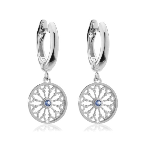 Sterling silver St. Francis rosewindow Canticum collection small earrings with zirconia