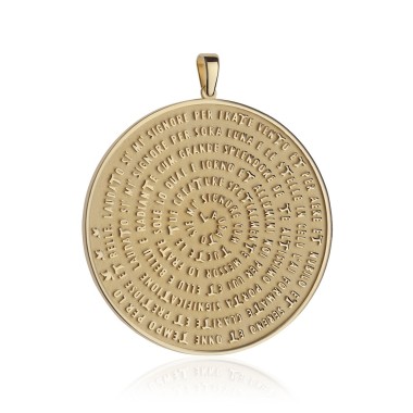 Gold pendant with the Canticle of the creatures of St. Francis