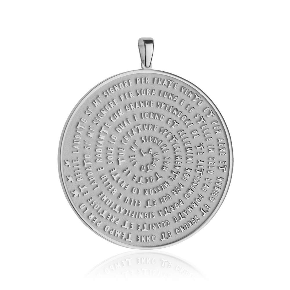 Sterling silver pendant with the Canticle of the creatures of St. Francis