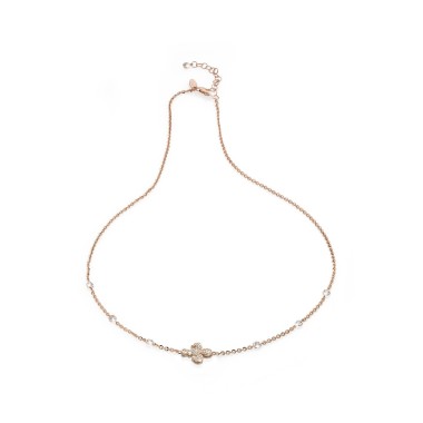 Gold Iter Florence necklace with Florentine lily and diamonds