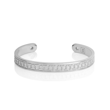 Sterling silver bangle bracelet Classic collection with Franciscan Tau cross
