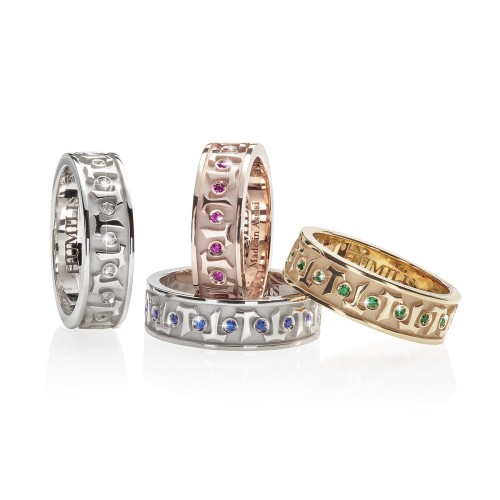 Anello Classica Canticum croce Tau francescana in argento con zirconi