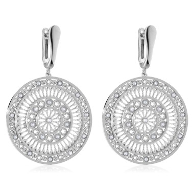 Sterling silver St. Francis rosewindow Canticum collection earrings with zirconia