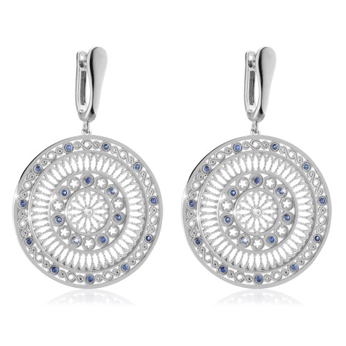 Sterling silver St. Francis rosewindow Canticum collection earrings with zirconia