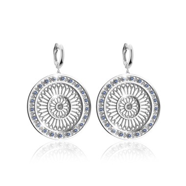 Sterling silver St. Clare rosewindow Canticum collection earrings with zirconia