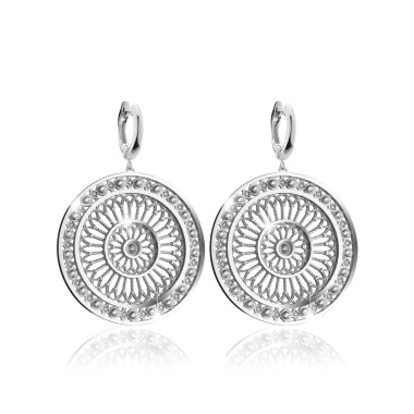 Sterling silver St. Clare rosewindow Canticum collection earrings with zirconia