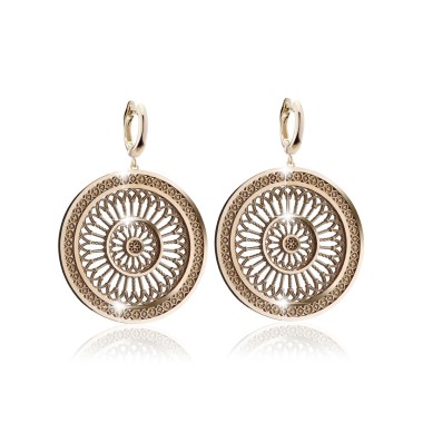 Gold St. Clare rosewindow earrings