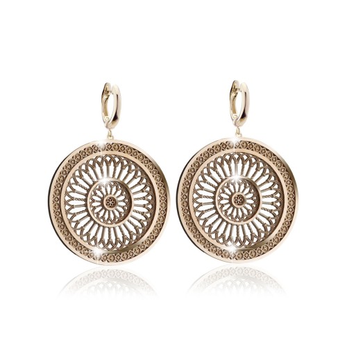 Gold St. Clare rosewindow earrings