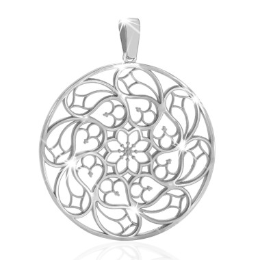 Sterling silver Milan's rosewindow pendant
