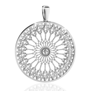 Sterling silver Orvieto's rosewindow pendant
