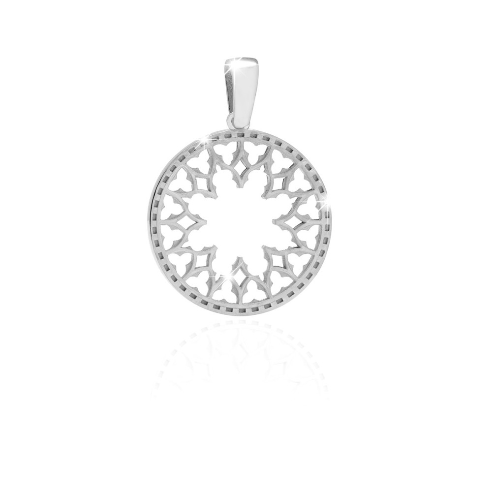 Sterling silver Bologna's rosewindow pendant
