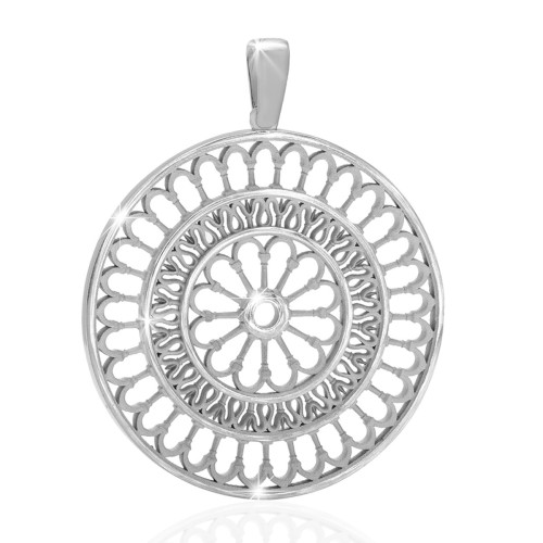 Sterling silver St. Rufino's Cathedral rosewindow pendant