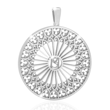 Sterling silver pendant of Vicenza Monte Berico's rosewindow