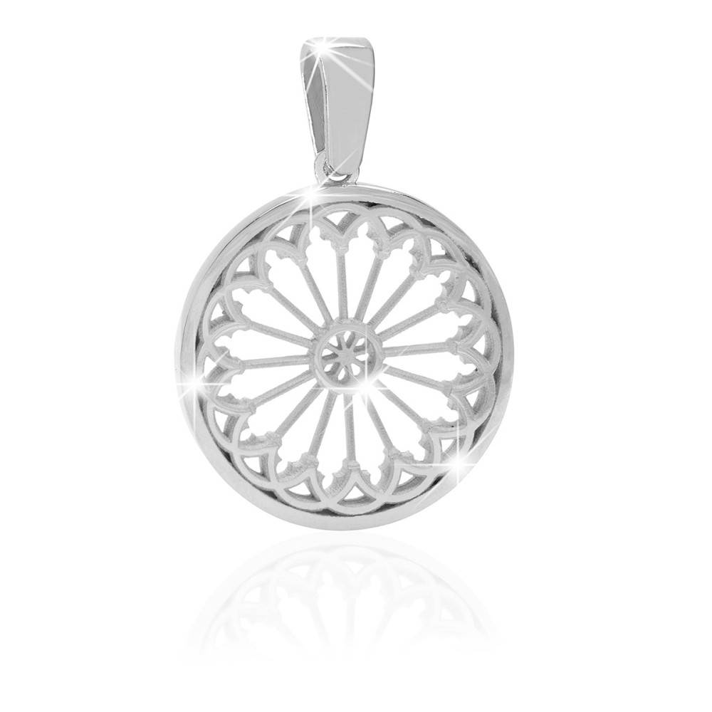 Sterling silver Santa Corona Church Rose of Vicenza rosewindow Pendant