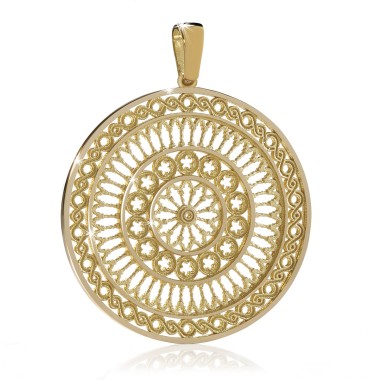 Gold Basilica of St. Francis rosewindow pendant