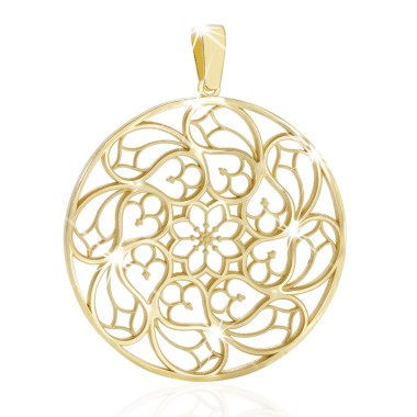 Gold Milan's rosewindow pendant