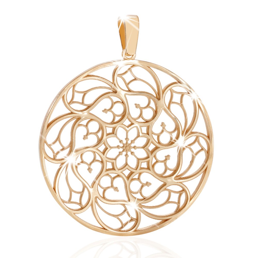 Gold Milan's rosewindow pendant