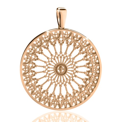 Gold Orvieto's rosewindow pendant