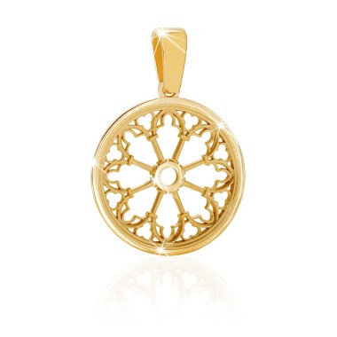 Gold St. Antony from Padua rosewindow small pendant