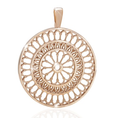 Gold St. Rufino's Cathedral rosewindow pendant