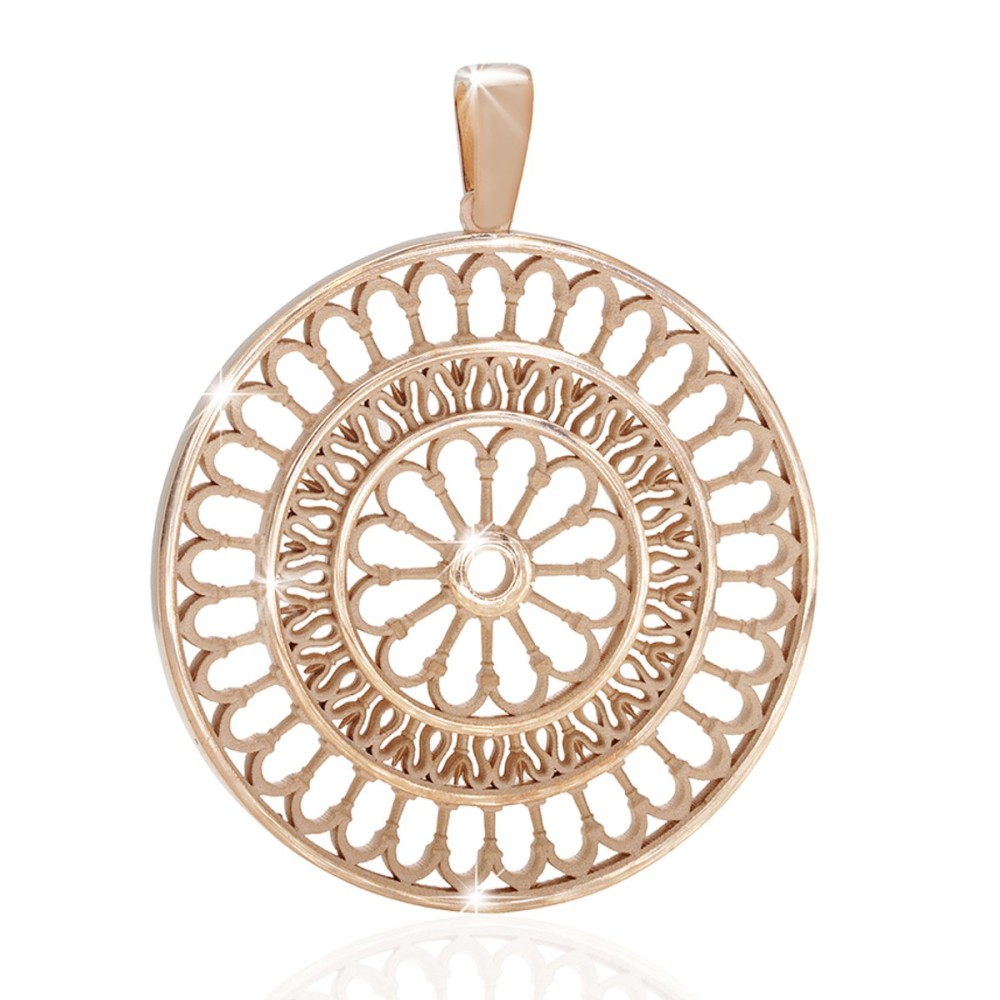 Gold St. Rufino's Cathedral rosewindow pendant