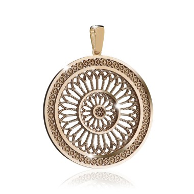 Gold St. Clare's Basilica rosewindow pendant