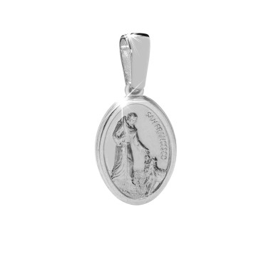 Sterling silver St. Francis and the wolf medal